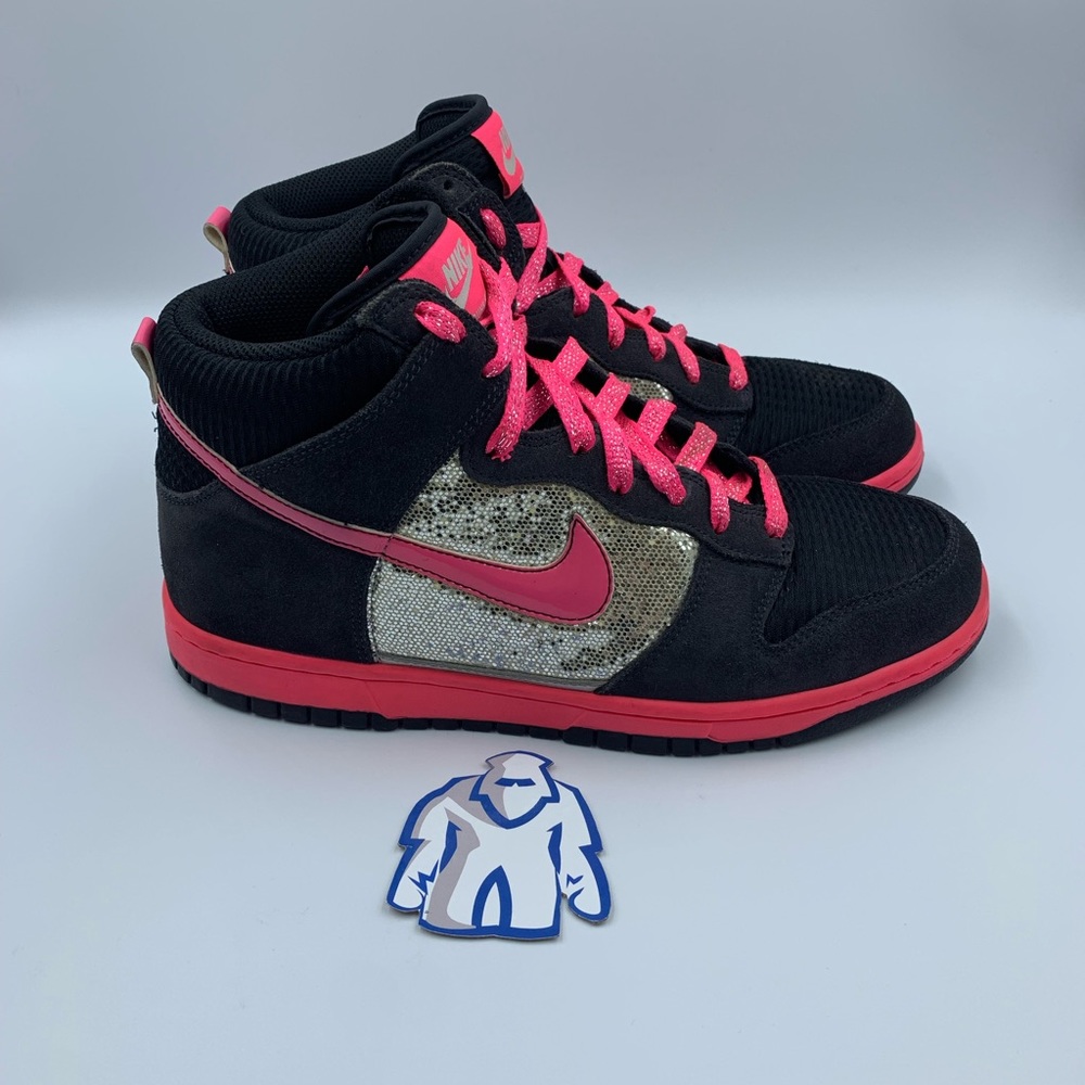 Nike Dunk High 6.0 Premium Black Pink Silver Sequin Women’s Sz 10
